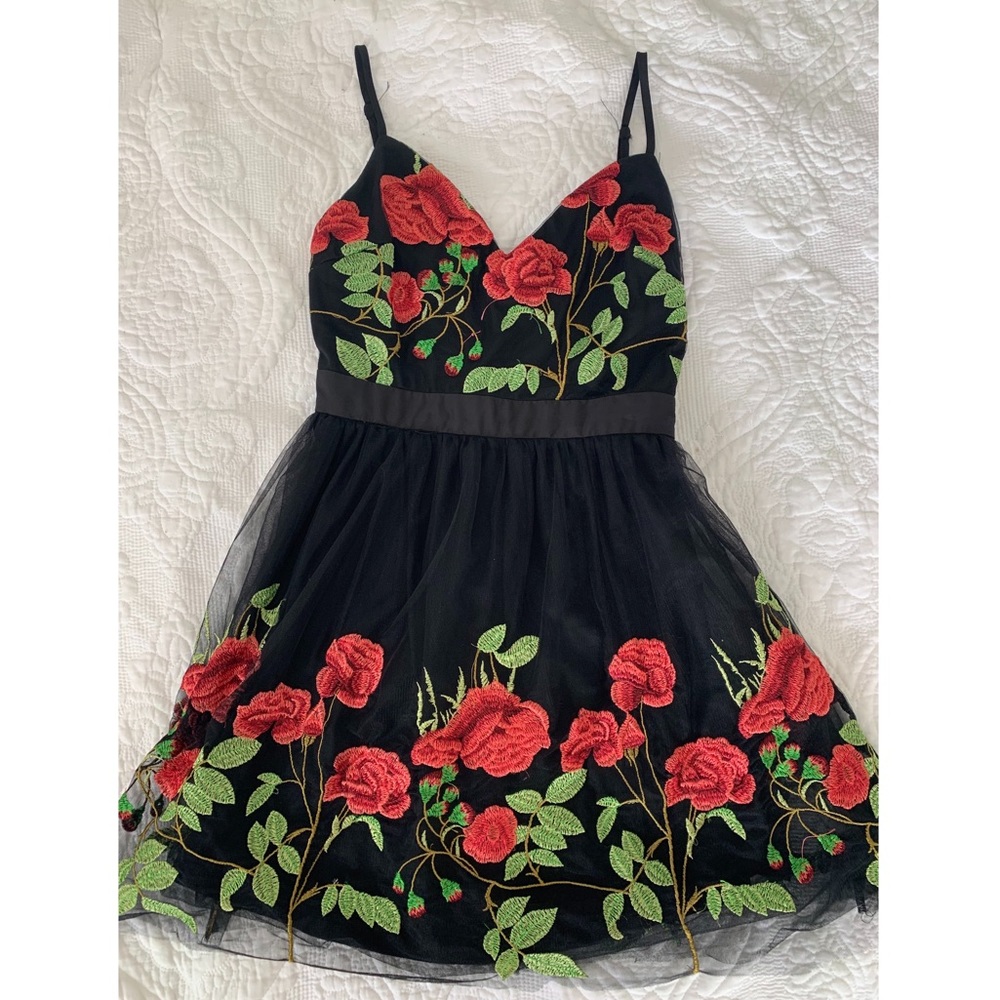 A-Peach Embroidered Dress
